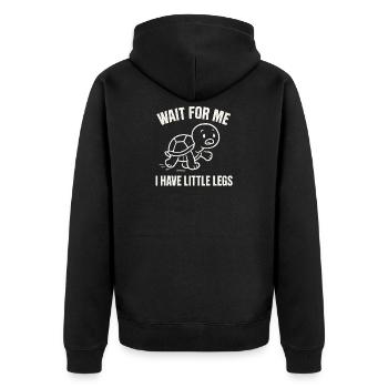 Schildkröte Spruch Humor Meme Lustig Geschenkidee - Unisex Premium Bio Zip Hoodie - Schwarz - Hinten - Nico (187cm)