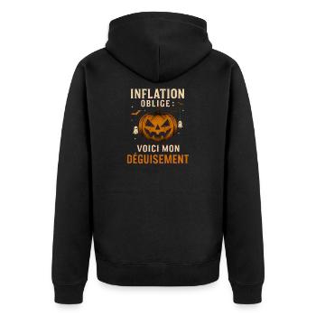 Halloween Inflation Costume - Unisex Premium Organic Zip Hoodie - black - Back - Nico (187cm)