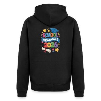 Événements de la promotion de diplômés 2026 - Veste à capuche bio Premium Unisexe - noir - Dos - Nico (187cm)