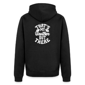 C’est mon frère là-bas, fan de saison - Veste à capuche bio Premium Unisexe - noir - Dos - Nico (187cm)