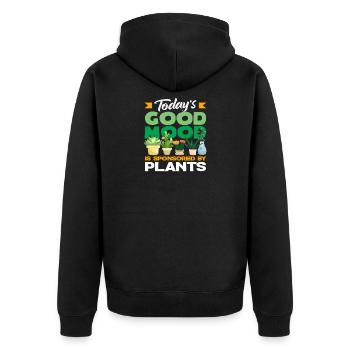 Pflanzenliebhaber Sukkulente - Unisex Premium Bio Zip Hoodie - Schwarz - Hinten - Nico (187cm)