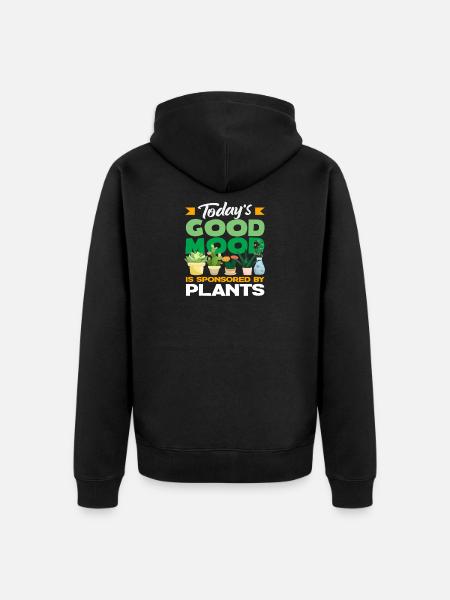 Plant Lover Succulent - Unisex Premium Organic Zip Hoodie - black
