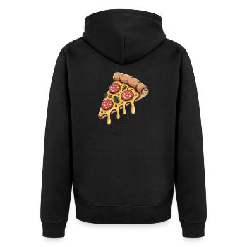 Pizza Pizzabäcker - Unisex Premium Bio Zip Hoodie - Schwarz - Hinten - Nico (187cm)