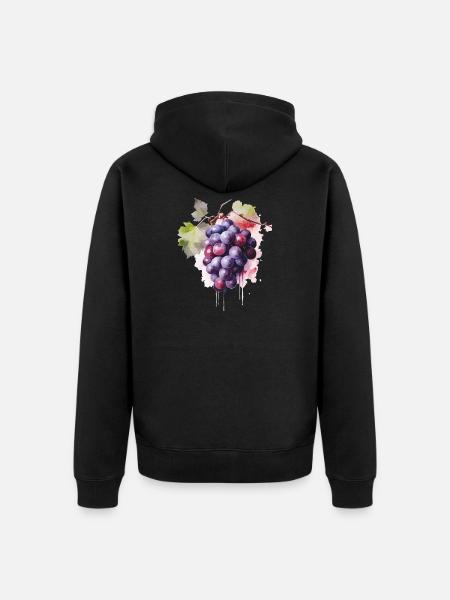 Raisins Aquarelle - Veste à capuche bio Premium Unisexe - noir