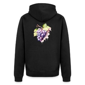 Grappe d’aquarelle de raisins - Veste à capuche bio Premium Unisexe - noir - Dos - Nico (187cm)
