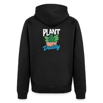 Plant Lover Daddy Plants Succulent Flower - Unisex Premium Organic Zip Hoodie - black - Back - Nico (187cm)