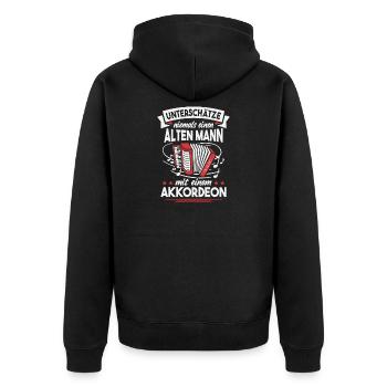 Accordéon Harmonica Vieux Accordéon - Veste à capuche bio Premium Unisexe - noir - Dos - Nico (187cm)