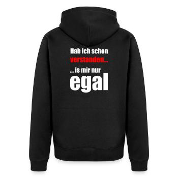 I understood, I don't care. - Unisex Premium Organic Zip Hoodie - black - Back - Nico (187cm)