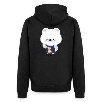 Barista Polar Bear Douillet - Veste à capuche bio Premium Unisexe - noir - Dos - Nico (187cm)