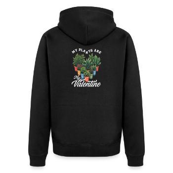 Plantes amoureuses des plantes Valentine succulent - Veste à capuche bio Premium Unisexe - noir - Dos - Nico (187cm)