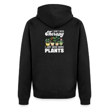 Plant lovers need more plants funny - Unisex Premium Organic Zip Hoodie - black - Back - Nico (187cm)
