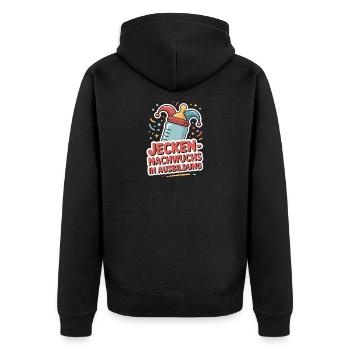Jecken Nachwuchs In Ausbildung Karneval Baby - Unisex Premium Bio Zip Hoodie - Schwarz - Hinten - Nico (187cm)
