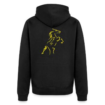 Cavalier équestre - Veste à capuche bio Premium Unisexe - noir - Dos - Nico (187cm)