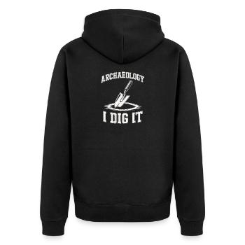 Archéologie Je creuse - Veste à capuche bio Premium Unisexe - noir - Dos - Nico (187cm)