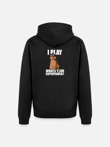 I play trumpet player - Unisex Premium Organic Zip Hoodie - black