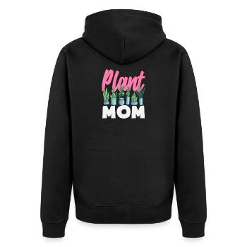 Pflanzenliebhaberin Mama Pflanzen Sukkulente Blume - Unisex Premium Bio Zip Hoodie - Schwarz - Hinten - Nico (187cm)