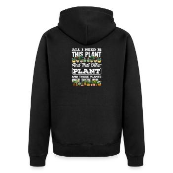 L’amoureux des plantes a besoin de plus de plantes plus drôles - Veste à capuche bio Premium Unisexe - noir - Dos - Nico (187cm)