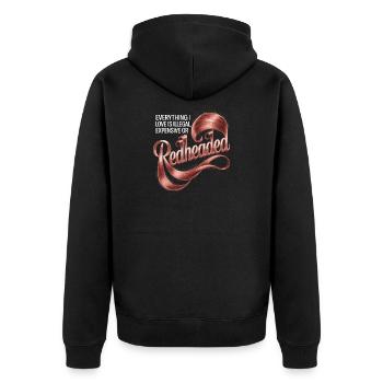 Everything I Love Is Illegal Expensive Rothaarig - Unisex Premium Bio Zip Hoodie - Schwarz - Hinten - Nico (187cm)