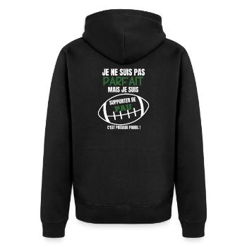 Supporter Rugby Pau Humour - Veste à capuche bio Premium Unisexe - noir - Dos - Nico (187cm)