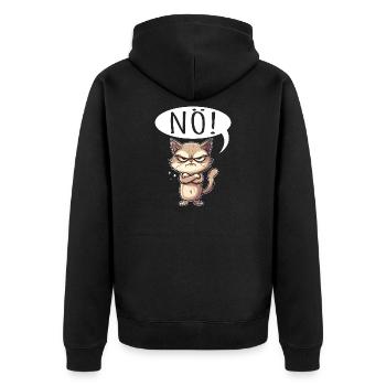 Cool Cat Nope funny saying grumpy - Unisex Premium Organic Zip Hoodie - black - Back - Nico (187cm)