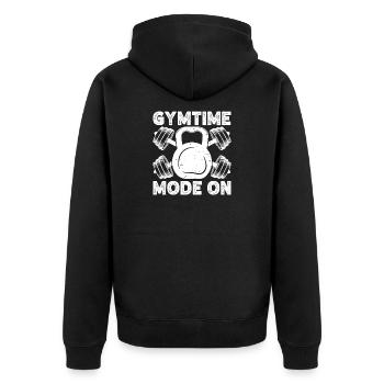 Mode Gymtime de bodybuilder powerlifting sur Gym - Veste à capuche bio Premium Unisexe - noir - Dos - Nico (187cm)