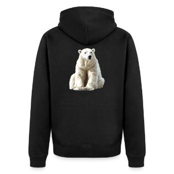 Polarbär im Eislicht - Unisex Premium Organic Zip Hoodie - black - Back - Nico (187cm)