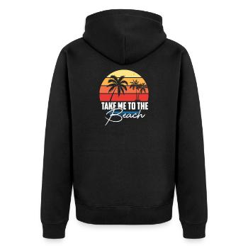 Palmiers rétro Emmène-moi à la plage - Veste à capuche bio Premium Unisexe - noir - Dos - Nico (187cm)