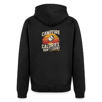 Campfire Calories Don't Count Funny Marshmallow - Unisex Premium Organic Zip Hoodie - black - Back - Nico (187cm)