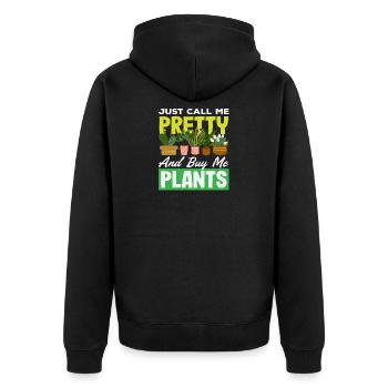 Acheter des plantes qui aiment les plantes appellent-moi jolies plantes - Veste à capuche bio Premium Unisexe - noir - Dos - Nico (187cm)