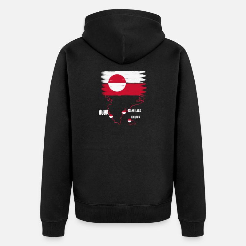 Nuuk du drapeau du Groenland - Veste à capuche bio Premium Unisexe - noir