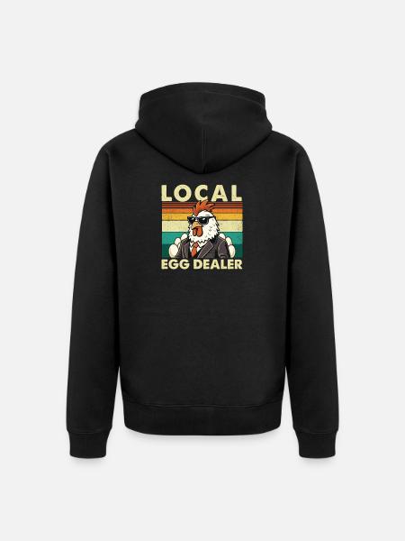 Lokaler Eierhändler Hähnchen-Oster-Bauernspaß - Unisex Premium Bio Zip Hoodie - Schwarz
