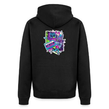 Cyberpunk des années 90 - Veste à capuche bio Premium Unisexe - noir - Dos - Nico (187cm)