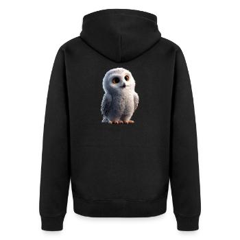 Snowy Owl White Owl Owl Owl Owl Snow Owl - Unisex Premium Organic Zip Hoodie - black - Back - Nico (187cm)