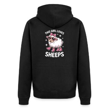 Schafe Sprüche Schaf Lustiges Schafe Geschenk - Unisex Premium Bio Zip Hoodie - Schwarz - Hinten - Nico (187cm)