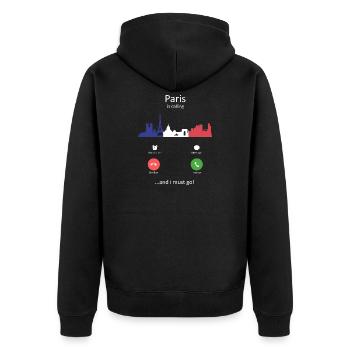 Paris appelle le design de voyage skyline français - Veste à capuche bio Premium Unisexe - noir - Dos - Nico (187cm)
