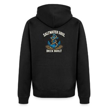 Seamanship Gift for Deckhand Ocean Work - Unisex Premium Organic Zip Hoodie - black - Back - Nico (187cm)