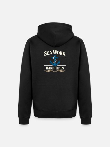 Seemannschaftsgeschenk Für Deckhand Ocean Work - Unisex Premium Bio Zip Hoodie - Schwarz