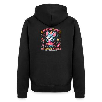 Carnaval : Souris Confettis en Cœur de Carnaval - Veste à capuche bio Premium Unisexe - noir - Dos - Nico (187cm)