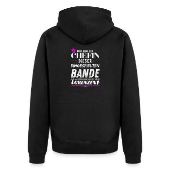 Chefin dieser Eingespielten Bande Chefin Geschenke - Unisex Premium Organic Zip Hoodie - black - Back - Nico (187cm)