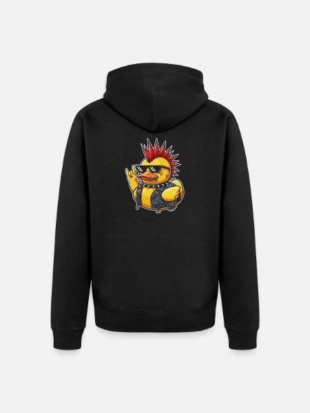 Punkente mit Spike-Sonnenbrille - Unisex Premium Bio Zip Hoodie - Schwarz