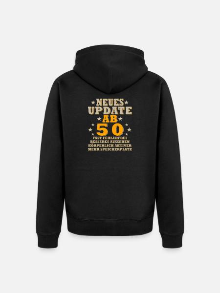 Neues Update ab 50 Retro-Design - Unisex Premium Bio Zip Hoodie - Schwarz