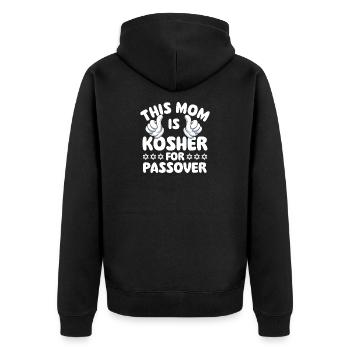 Cette maman est casher pour l’humour juif de la Pâque - Veste à capuche bio Premium Unisexe - noir - Dos - Nico (187cm)
