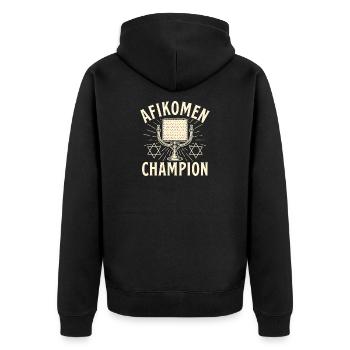 Champion Afikomen Lauréat du Seder juif - Veste à capuche bio Premium Unisexe - noir - Dos - Nico (187cm)