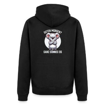Guten Morgen Ganz Dünnes Eis Koala Schlafmützen - Unisex Premium Organic Zip Hoodie - black - Back - Nico (187cm)