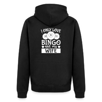 Joueur de bingo Je n’aime que ma femme & Bingo - Veste à capuche bio Premium Unisexe - noir - Dos - Nico (187cm)