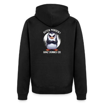 Guten Morgen Ganz Dünnes Eis Pinguin Schlafmützen - Unisex Premium Organic Zip Hoodie - black - Back - Nico (187cm)