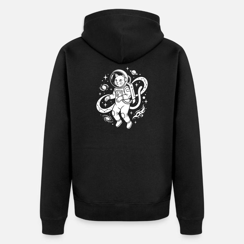 Kitty exploratrice spatiale - Veste à capuche bio Premium Unisexe - noir