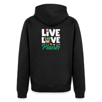 Les amoureux des plantes aiment les plantes succulentes - Veste à capuche bio Premium Unisexe - noir - Dos - Nico (187cm)