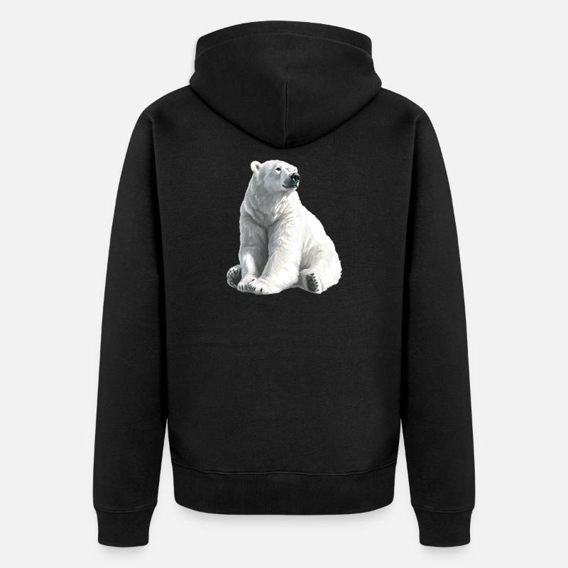Polar Bär Illustration Eislicht - Veste à capuche bio Premium Unisexe - noir