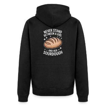 Sauerteig Sprüche Brot Lustiges Sauerteig Geschenk - Unisex Premium Bio Zip Hoodie - Schwarz - Hinten - Nico (187cm)